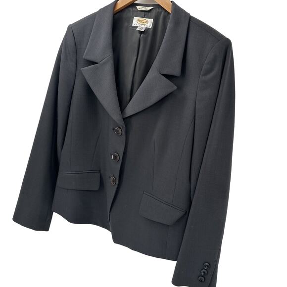 Talbots Blazer Womens Petite 10 10P Gray Jacket Wool Classic Lined Vintage - Picture 3 of 7